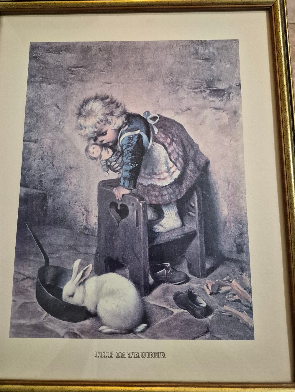 Vintage Framed Print titled "The Intruder", Ein Störenfried" (The Troublemaker)